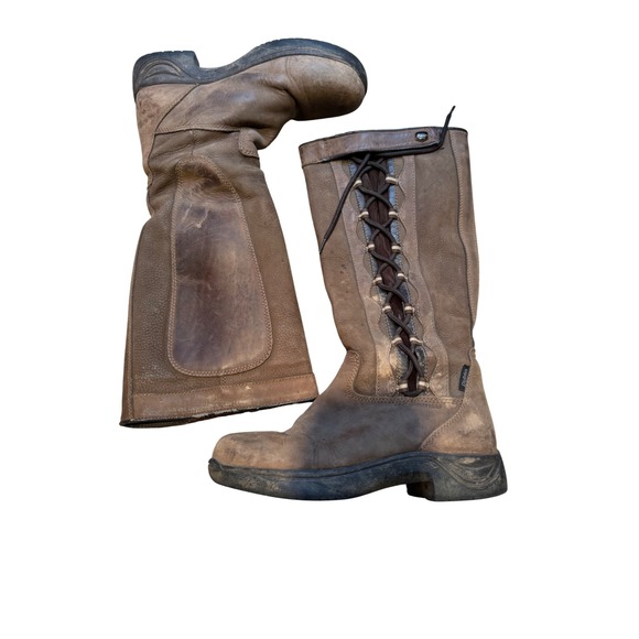 Dublin River Boots Womens 7 Brown Leather Waterproof Tall Country Equestrian - Picture 2 of 11
